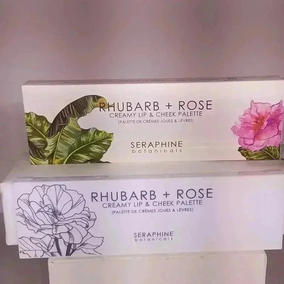 RHUBARB + ROSE CREAMY LIP & CHEEK PALETTE - Picture 2 of 5